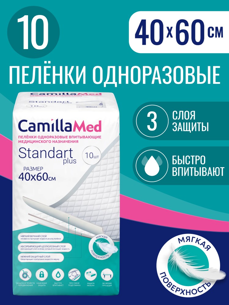 Пелёнки CamillaMed Standart Plus 40x60